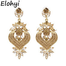 ELOHYI Vintage 5 colors Geometric Trend Factory Price Fashion Earrings Women Big Luxurious Crystal Statement Earrings For Women 2024 - buy cheap