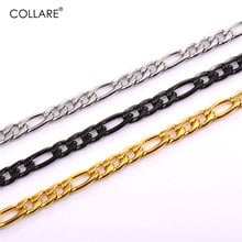 Collare Figaro Link Chain For Men Gold/Black Gun Color Stainless Steel Necklace Men Jewelry Wholesale 3 MM Wide Men Chain N255 2024 - buy cheap