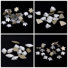 50 piezas cristal claro Color Strass muchas formas oro Flatback pegamento en piedras de vidrio para uñas decoración de arte DIY ropa 2024 - compra barato
