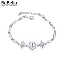 BeBella-pulsera de cristal con forma de flor para mujer, brazalete hecho con Elementos Swarovski, regalo de fiesta, 5 colores 2024 - compra barato
