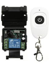 Mini interruptor de luz com controle remoto rf sem fio, módulo de receptor de rádio com saída de relé 10a embutido, 12v, 24v, 1 canais + transmissor/persianas