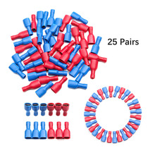 50Pcs Female Insulated Spade Crimp Terminal Connector 6.3mm Red And Blue For 0.5-2.5mm Electrical Wire Cable Connection 2024 - buy cheap