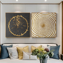 Painting Abstract Gold Round Lines Wall Art Picture For Living Room Decor Poster And Print Art Gallary Wall Canvas No Framed 2024 - buy cheap