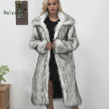 Luxury Casual Winter Fur Coat Women 2019 Fashion Long Sleeve Jacket Coat Warm Loose Thick Medium Length Faux Fur Coat Outerwear 2024 - buy cheap