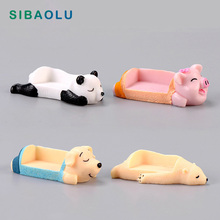 Panda Pig Dog Polar Bear Bench Animal Chair miniature figurine fairy garden decoration accessories Statue Resin Craft Figure 2024 - buy cheap