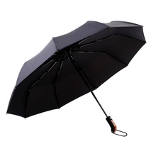 Venda quente Preto Guarda-chuva Dobrável Ensolarado e Chuvoso Guarda-chuva de Golfe Dos Homens de Negócios de Qualidade À Prova de Vento Anti-UV Guarda-chuva 2024 - compre barato