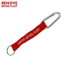 Remove Before Flight Key Ring Llaveros Hombre Red Embroidery Keyring for Aviation Safety Tags OEM Key Chains Jewelry Key Rings 2024 - buy cheap