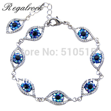Regalrock moda cristal azul mau olho pulseira de cristal olho jóias bangle quente manguito presente 2024 - compre barato