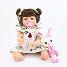 55cm Full Body Silicone Reborn Baby Doll Toys For Girls Cheap Bonecas Newborn Princess Bebe Alive Babies Present Gift Bathe Toy 2024 - buy cheap