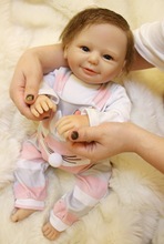 Boneca reborn de vinil, conjunto de bonecas com até 18 polegadas, brinquedo de silicone macio, roupa de banho para meninas 2024 - compre barato