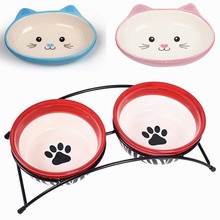 Dogs Bowl pet Dogs Stand ceramics Bowls cats Dog food water bowl Bamboo Elevated pet feeders puppy bowl Dogs 2024 - buy cheap