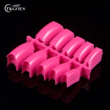 TKGOES 100pcs Pink Acrylic Nail tips Half False French for UV Gel Art Finger #22 2024 - buy cheap