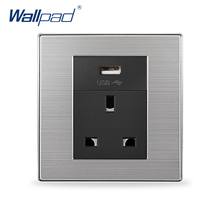 Wallpad UK 13A 3 Pin Electric Wall Socket With Usb In The Wall 2024 - buy cheap