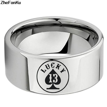 Креативные мужские кольца из нержавеющей стали, счастливое свадебное кольцо с черным сердцем для покерной вечеринки 2024 - купить недорого