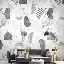 Papel de parede decorativo estilo nórdico, planta tropical, coqueiro, geométrica, moderno, simples, pintura de fundo de parede 2024 - compre barato
