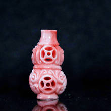 HOT Pink synthetic coral 36x20x15mm gourd carving accessories loose beads diy jewelry 5pcs B929 2024 - buy cheap