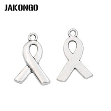JAKONGO-Colgante de plata antigua chapada en cinta para el cáncer, accesorios de joyería, fabricación de pulseras, 23x15mm 2024 - compra barato