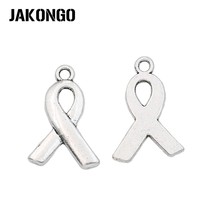 Jakongo antigo prata chapeado fita de câncer esperança charme pingentes para jóias acessórios fazendo pulseira descobertas diy 23x15mm 2024 - compre barato