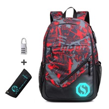 New school backpack for girls red backpack for school pencil case anti theft lock kids backpack girls primary school student bag 2024 - buy cheap