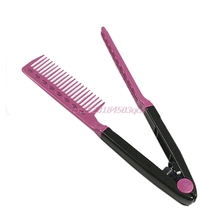 Folding V Comb Hair Straightener Hairdressing Salon Straightening Brush Tops New 2024 - buy cheap