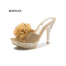 Koovan-Sandalias de tacón alto con cabeza de pez para mujer, zapatos de verano, zapatillas sexys, 2021 2024 - compra barato