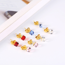 OUFEI Stainless steel Jewelry Woman Vogue 2019 Stud Earrings for Women Jewelry Accessories Crystal Earrings Wholesale lots bulk 2024 - buy cheap