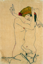 Nude tela de pintura de retrato, imagem moderna para decoração de casa, poster gigante estampado, mural feminino nude, para moças jovens, arte egon schiele 2024 - compre barato