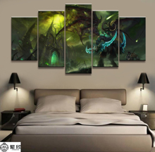 Lienzo impreso de Warcraft Illidan Game, pintura para pared de salón, decoración artística, imagen, obras de arte, póster moderno, 5 piezas 2024 - compra barato