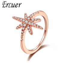 ERLUER-anillos de circonita de oro rosa para mujer, joyería de compromiso hexagonal de cristal, joya de boda, joyería de amor 2024 - compra barato