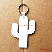 new arrival sublimation blank mdf keychains cactus shape key ring hot transfer printing blank consumables 100pcs/lot 2024 - buy cheap