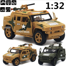 Humvs, modelo militar, carro do deserto, carro diecast de metal 1:32, suv de liga retorno, brinquedos educativos para crianças, frete grátis 2024 - compre barato