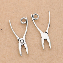 10pcs Antique Silver Plated Pliers Tools Charm Pendant fit Bracelet Necklace Jewelry DIY Making Accessories 24x10mm 2024 - buy cheap