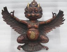 Estatua de cobre y oro de las aves, Colección china de 9,85 pulgadas/antigüedad 2024 - compra barato