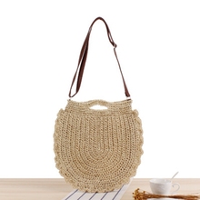 British style new slung shoulder-shoulder dual-use hand-woven bag temperament female bag Sen summer summer vacation straw bag 2024 - buy cheap