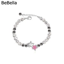 BeBella-pulsera de cristal con forma de estrella para niña, pulsera de 5 colores, pentagrama, cristal checo, regalo de Navidad 2024 - compra barato