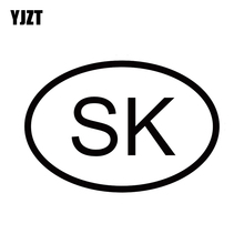 YJZT 13.6CM*9.2CM VINYL DECAL CAR STICKER SK SLOVAKIA COUNTRY CODE OVAL Black Silver C10-01239 2024 - buy cheap