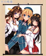 Imágenes decorativas de Anime, Colección Kantai, personajes KanColle, decoración del hogar, póster enrollable de pared, Haruna y Kongo 2024 - compra barato