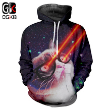 OGKB Men's Flash Light Cat Hoodie Funny Galaxy Space 3D Printed Hoodies Sweatshirt Man Hiphop Long Sleeve Hooded Tracksuits Tops 2024 - buy cheap