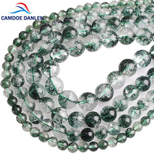 CAMDOE DANLEN Natural Stone Crystal Beads Green Ghost Crack Phantom Loose Beads 6/8/10/12/14MM Diy Beads For Jewelry Making 2024 - buy cheap