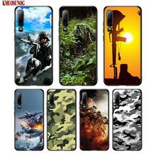 Black Silicon Phone Case Army Soldier camouflage Printed For Huawei P8 P9 P10 P20 P30 Pro Lite P Smart Plus Y6 Y7 Y9 2019 2017 2024 - buy cheap