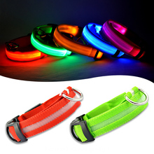 Collares LED que brillan en la oscuridad, ajustables, de nailon, para seguridad nocturna, 3 modelos 2024 - compra barato