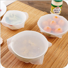 Food Fresh Keeping Saran Wrap 4pcs Kitchen Tools Reusable Silicone Food Wraps Seal Vacuum Cover Stretch Lid Kitchen Accessories 2024 - buy cheap