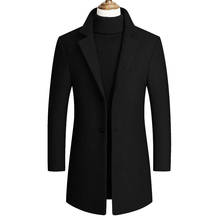 Осенняя Новинка 2020 года; Повседневная Длинная Куртка Erkek Mont Kaban; Однобортное черное, СЕРОЕ ЗИМНЕЕ длинное пальто для мужчин 2024 - купить недорого