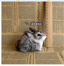 gray simulation rabbit toy lifelike cute mini rabbit model about 9x5x6cm 2024 - buy cheap