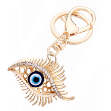 Llavero con anilla de ojo creativo para mujer, llavero de Metal con cuentas de cristal a la moda, bolso, monedero, colgante, accesorios, regalo R021 2024 - compra barato
