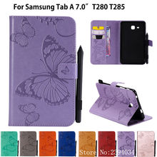 Funda para Samsung Galaxy Tab A A6 7,0 2016 T280 T285 SM-T285, 7,0 ", con patrón de mariposa en relieve 2024 - compra barato