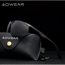 Мужские солнцезащитные очки AOWEAR, поляризационные очки из алюминиево-магниевого сплава, HD, Polaroid, без оправы, для вождения, занятий спортом на открытом воздухе 2024 - купить недорого