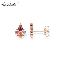 Stud Earring Rose Gold Royal Stone Bohemia Gift For Women  High Quality Earring Europe Style 925 Sterling Silver Jewelry 2024 - buy cheap