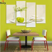 4 painéis cozinha decoração de fruta tela pintura abstrata de parede suspenso combinativo quadro, frete grátis 2024 - compre barato