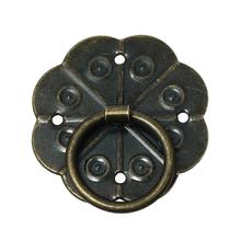 Caso Caixa de jóias De Madeira Armário Gaveta Puxador Puxadores Flor Antique Bronze 3.1 cm x 2.9 cm (1 2/8 "x1 1/8"), 50 PCs 2024 - compre barato